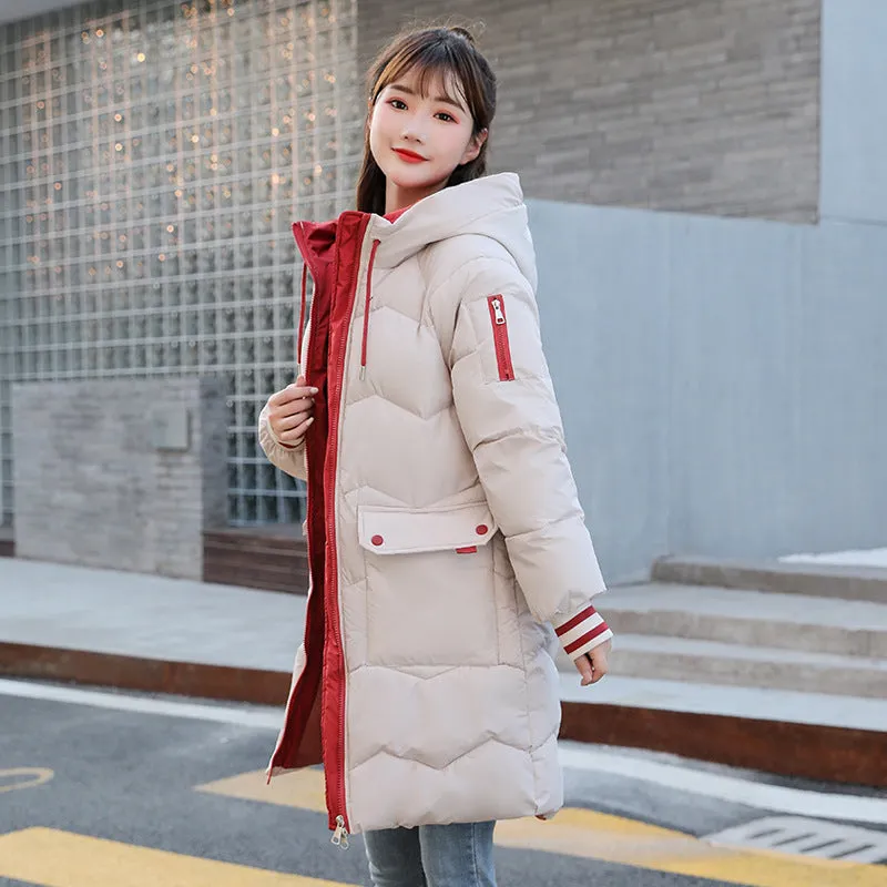 Relaxed-fit Water-resistant Women's Puffer Coat with Flap Pocket