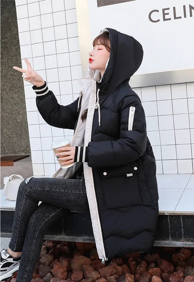 Relaxed-fit Water-resistant Women's Puffer Coat with Flap Pocket