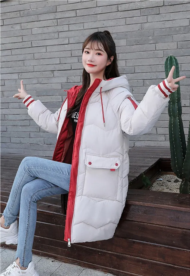 Relaxed-fit Water-resistant Women's Puffer Coat with Flap Pocket