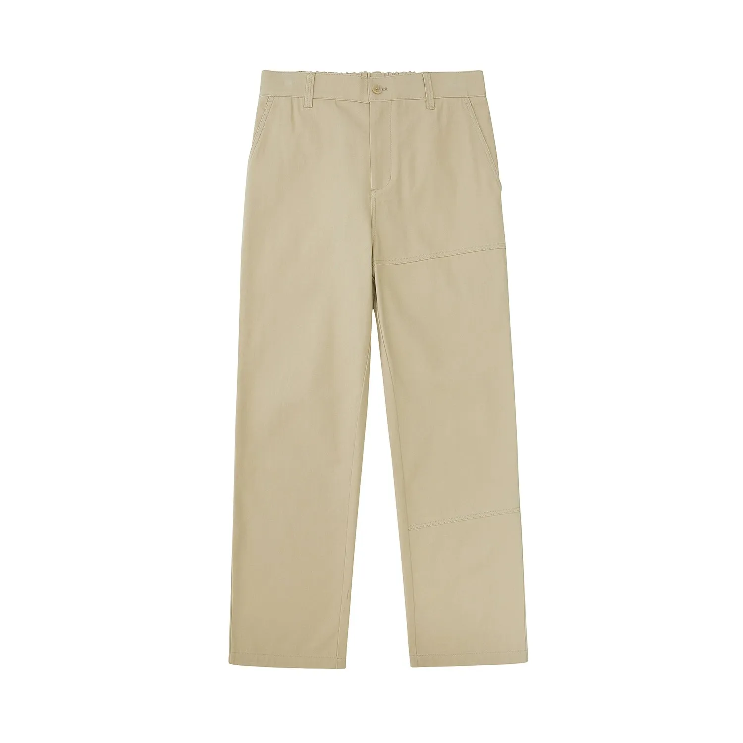 Retro Herringbone Elastic Waist Cargo Pants