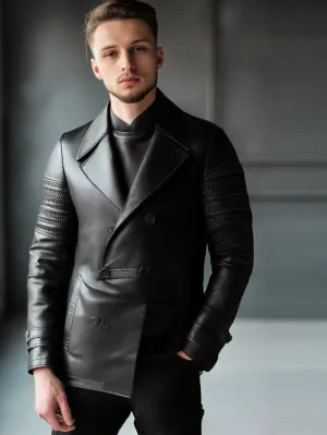 Romanov Themed Leather Trench Coat for Men