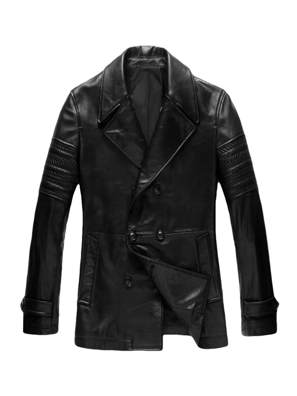 Romanov Themed Leather Trench Coat for Men