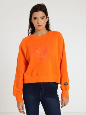 Rosie Oversized Crew Raglan - Orange