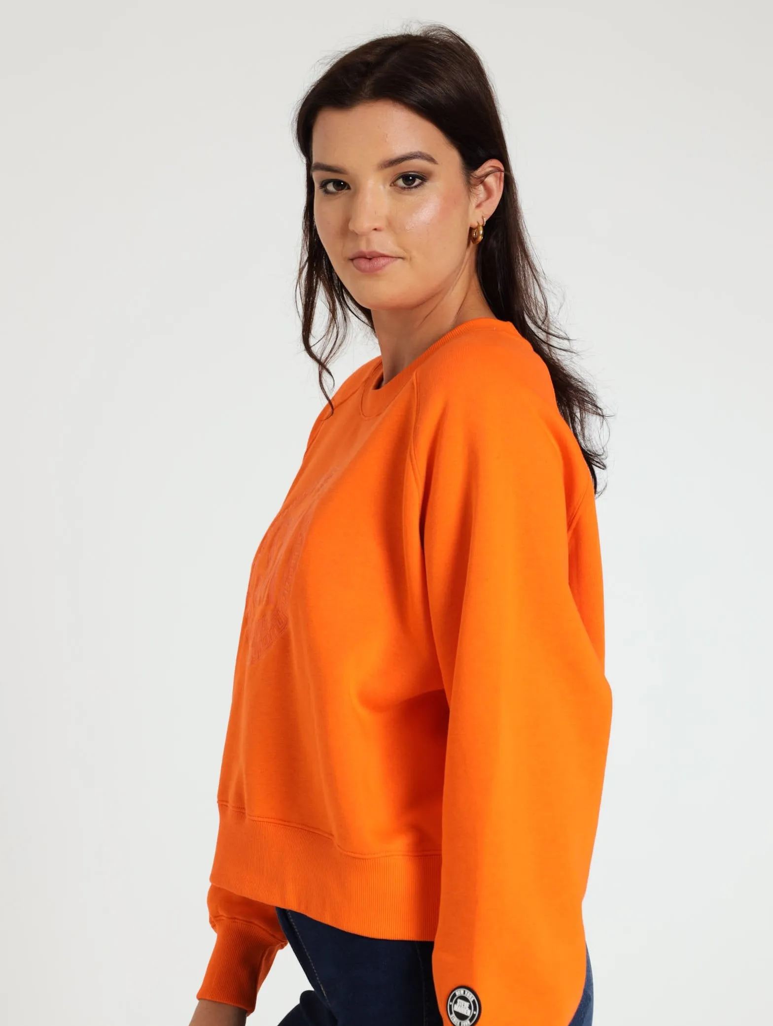 Rosie Oversized Crew Raglan - Orange