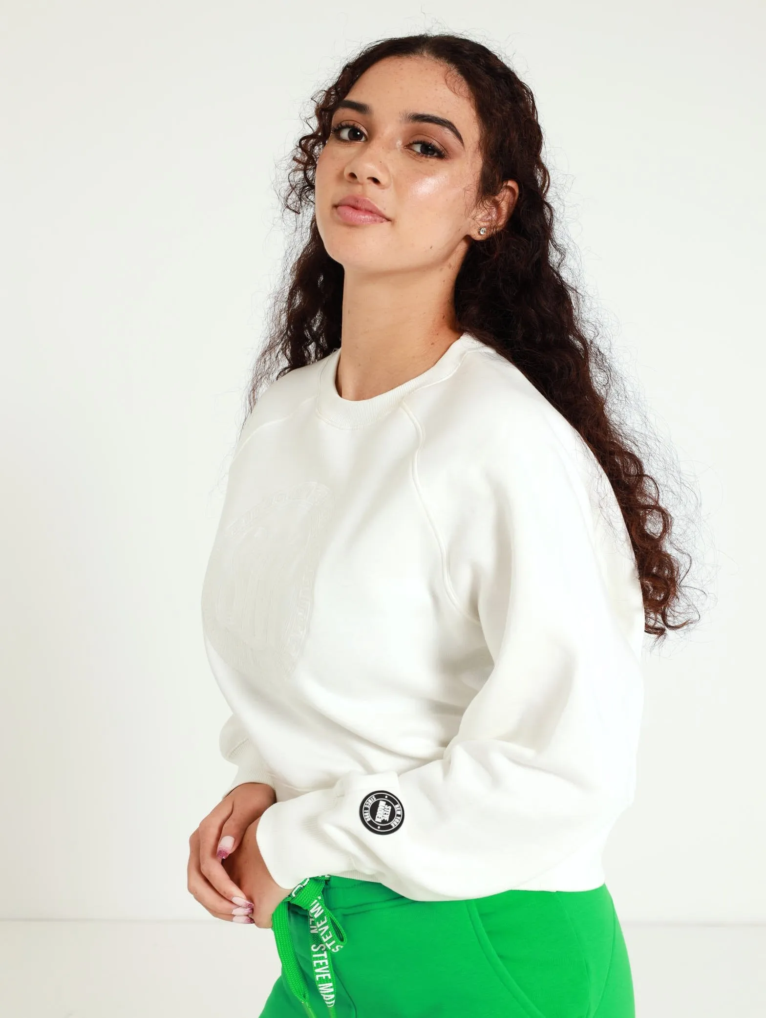 Rosie Oversized Crew Raglan Top - Off White