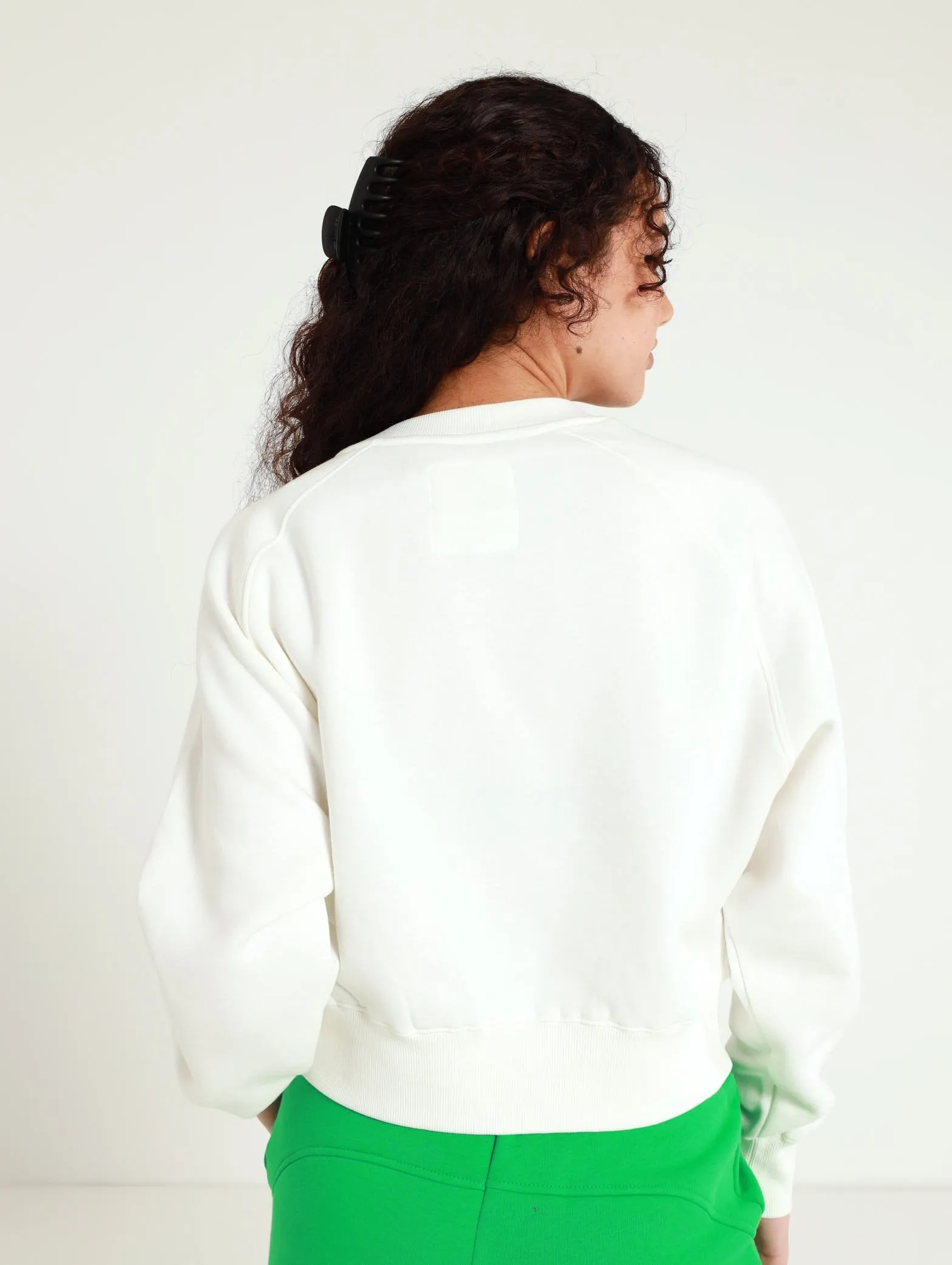 Rosie Oversized Crew Raglan Top - Off White