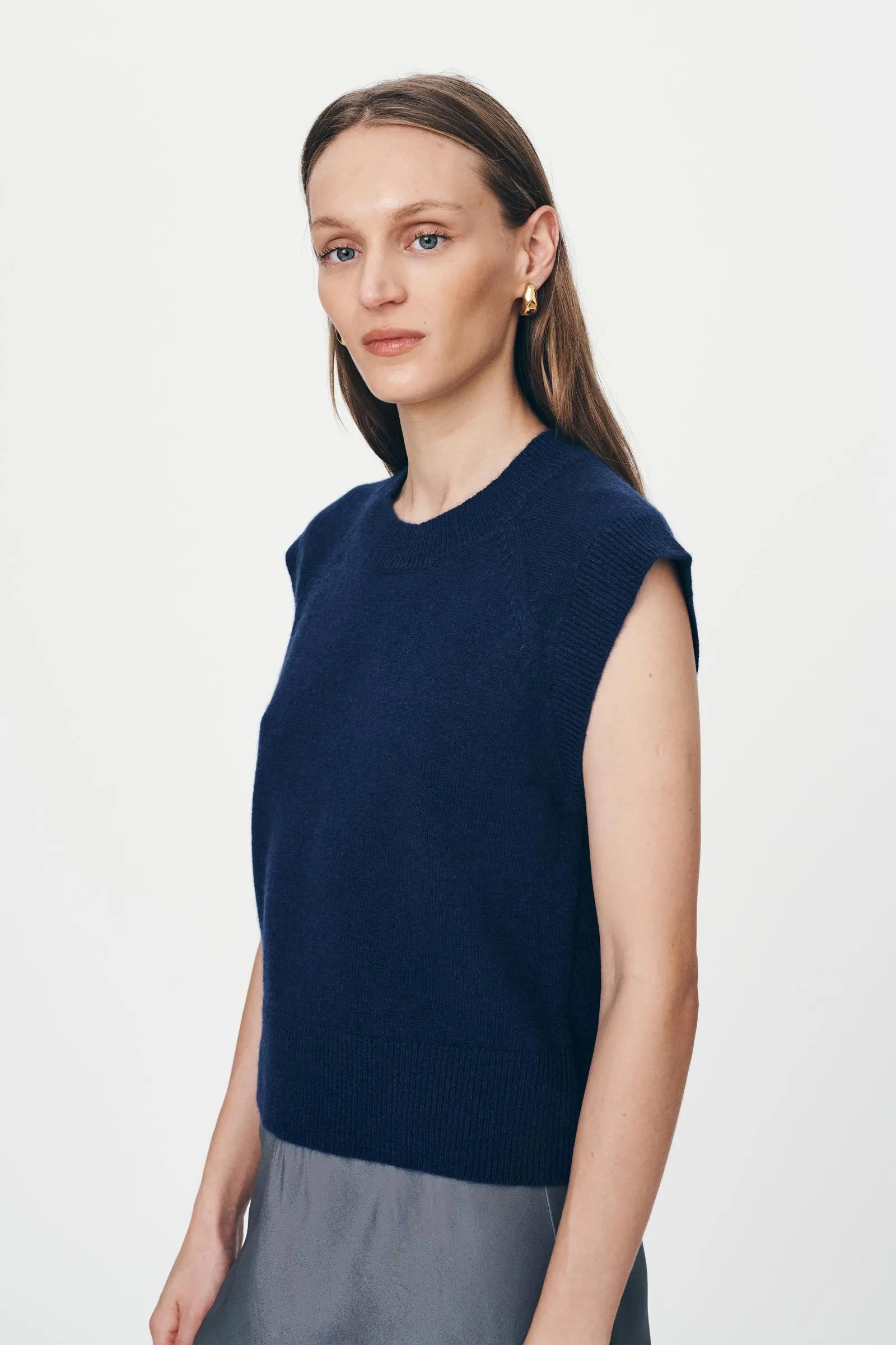 Rowie the Label Quinn Merino Knit Vest - Royal Blue