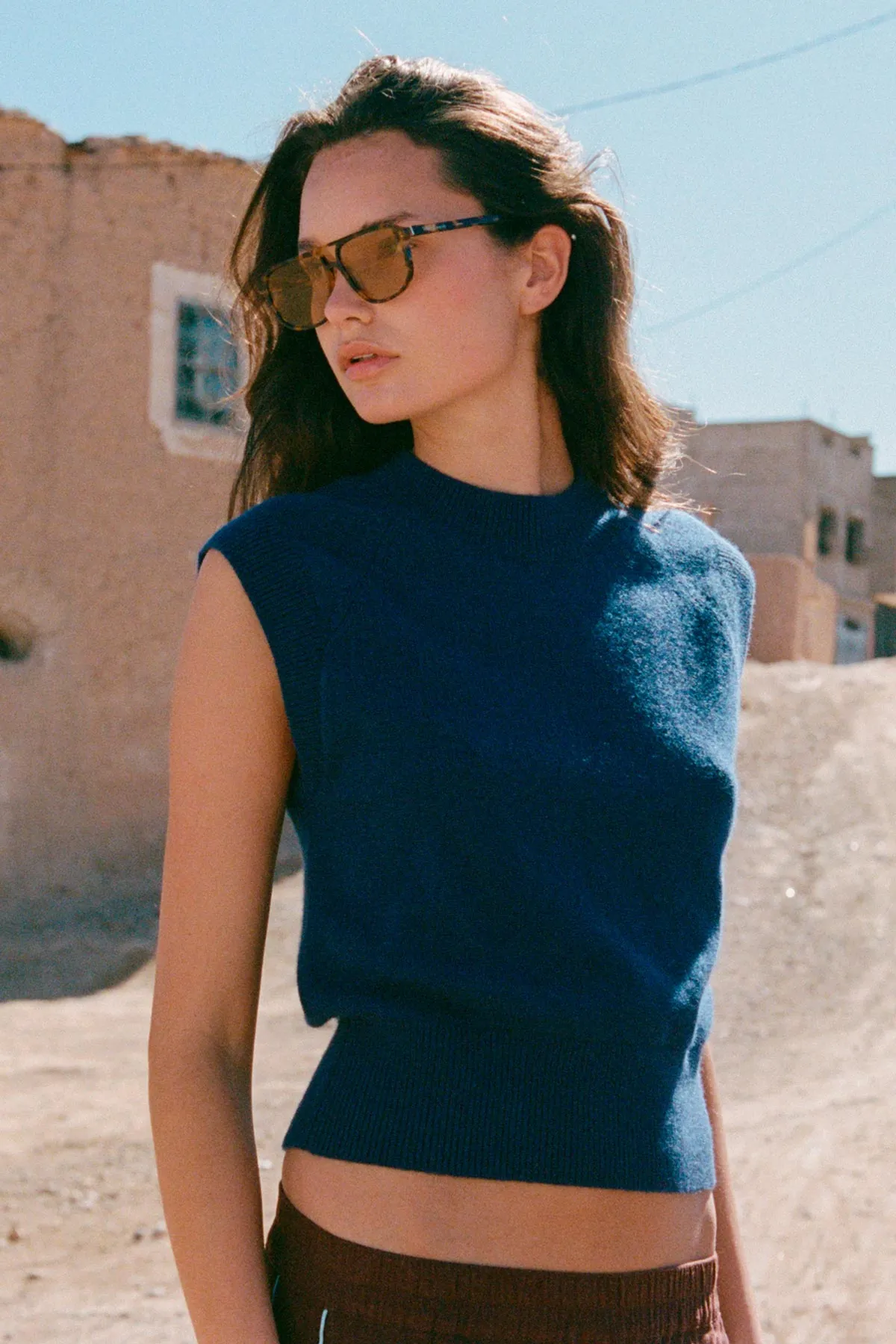 Rowie the Label Quinn Merino Knit Vest - Royal Blue