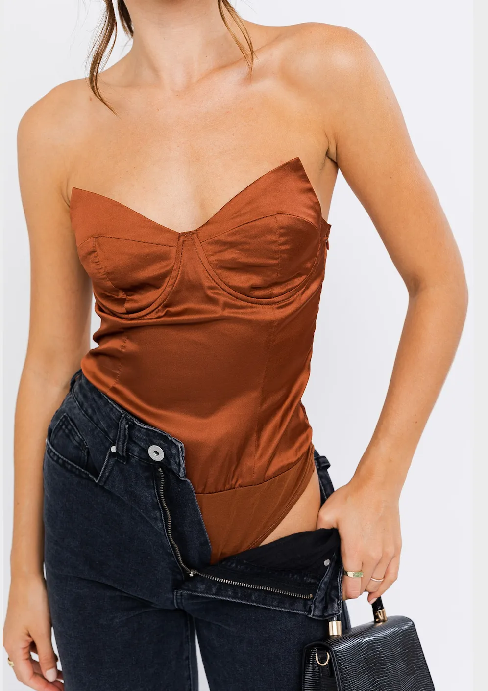 Satin Bustier Bodysuit