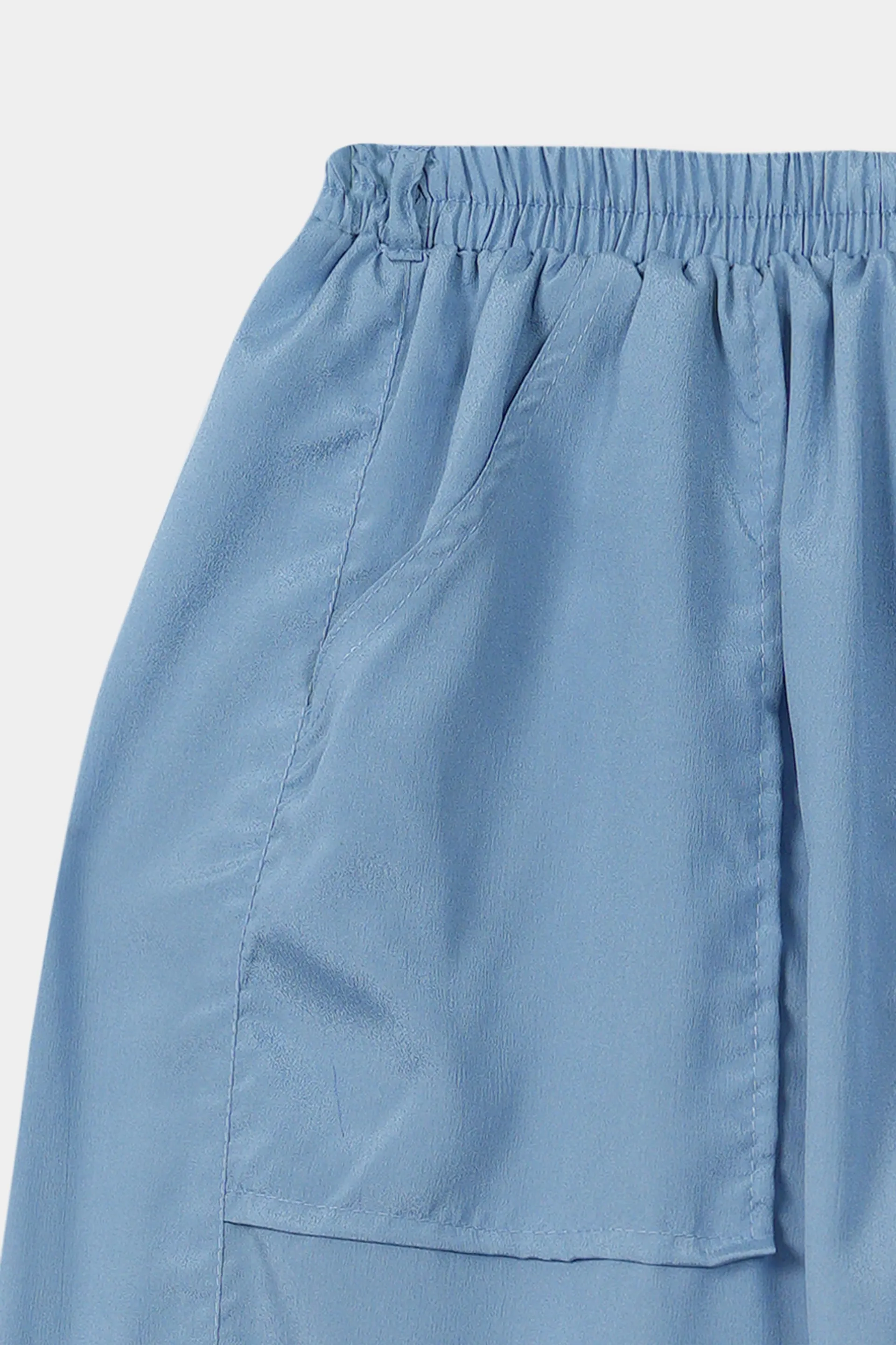 Satin Cargo Pants Blue