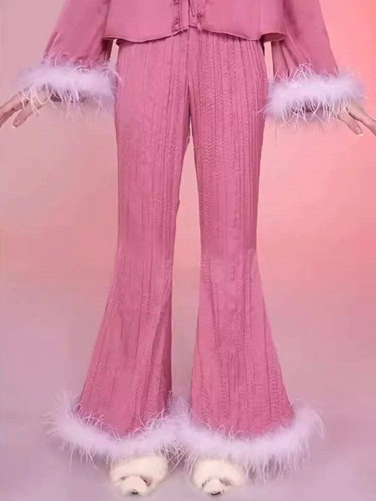 Satin Pajamas Homewear Set Pants【s0000006584】