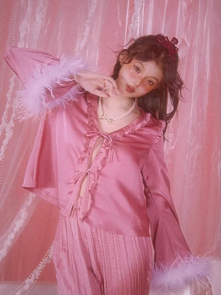 Satin Pajamas Homewear Set Pants【s0000006584】