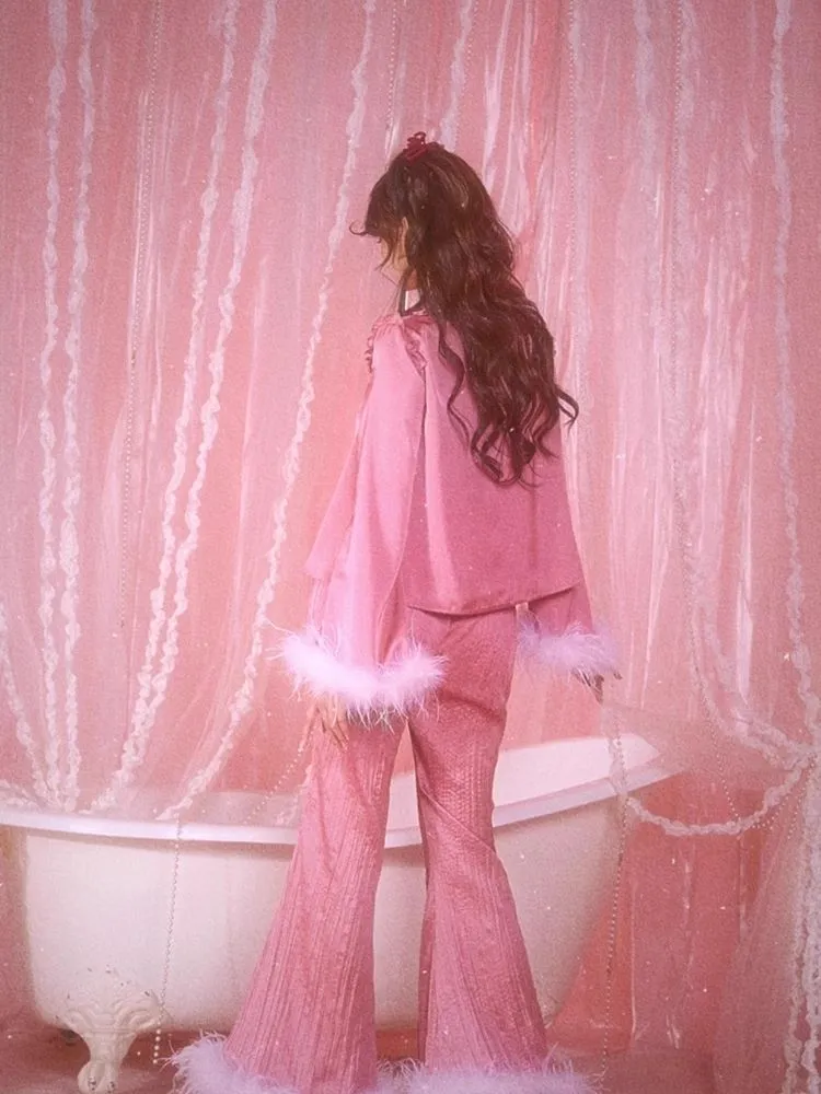 Satin Pajamas Homewear Set Pants【s0000006584】