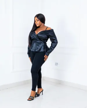 Satin Peplum Top