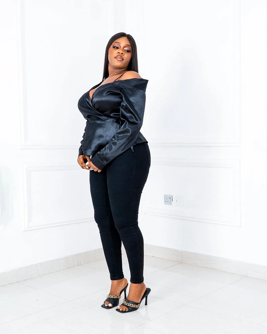 Satin Peplum Top