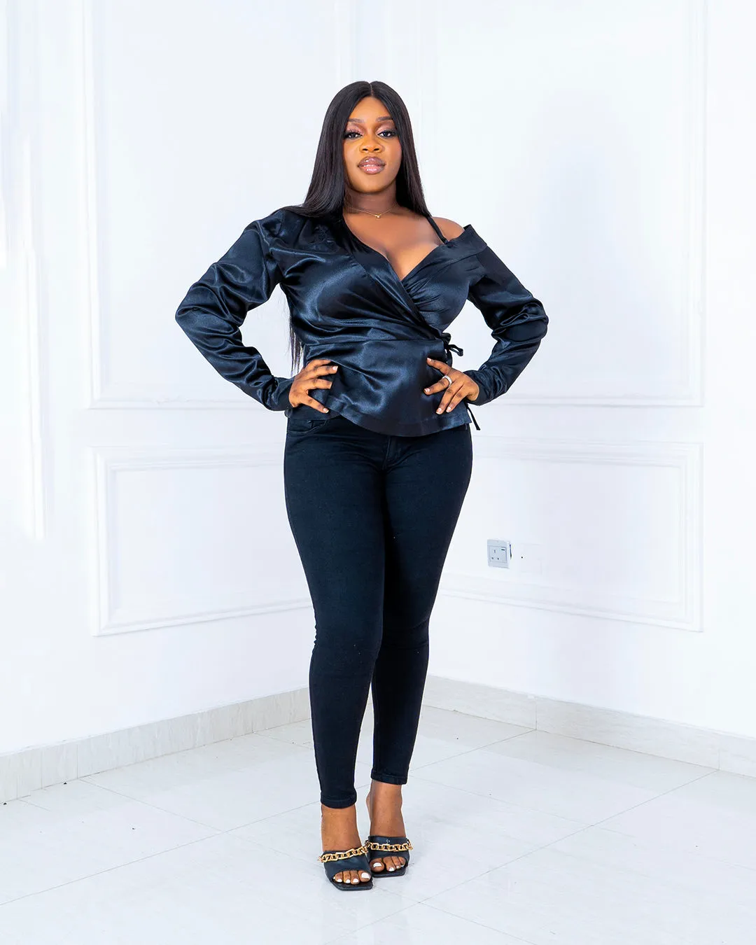 Satin Peplum Top