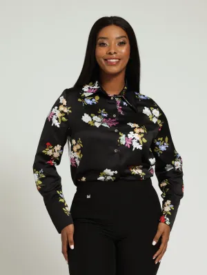 Satin Shirt - Black