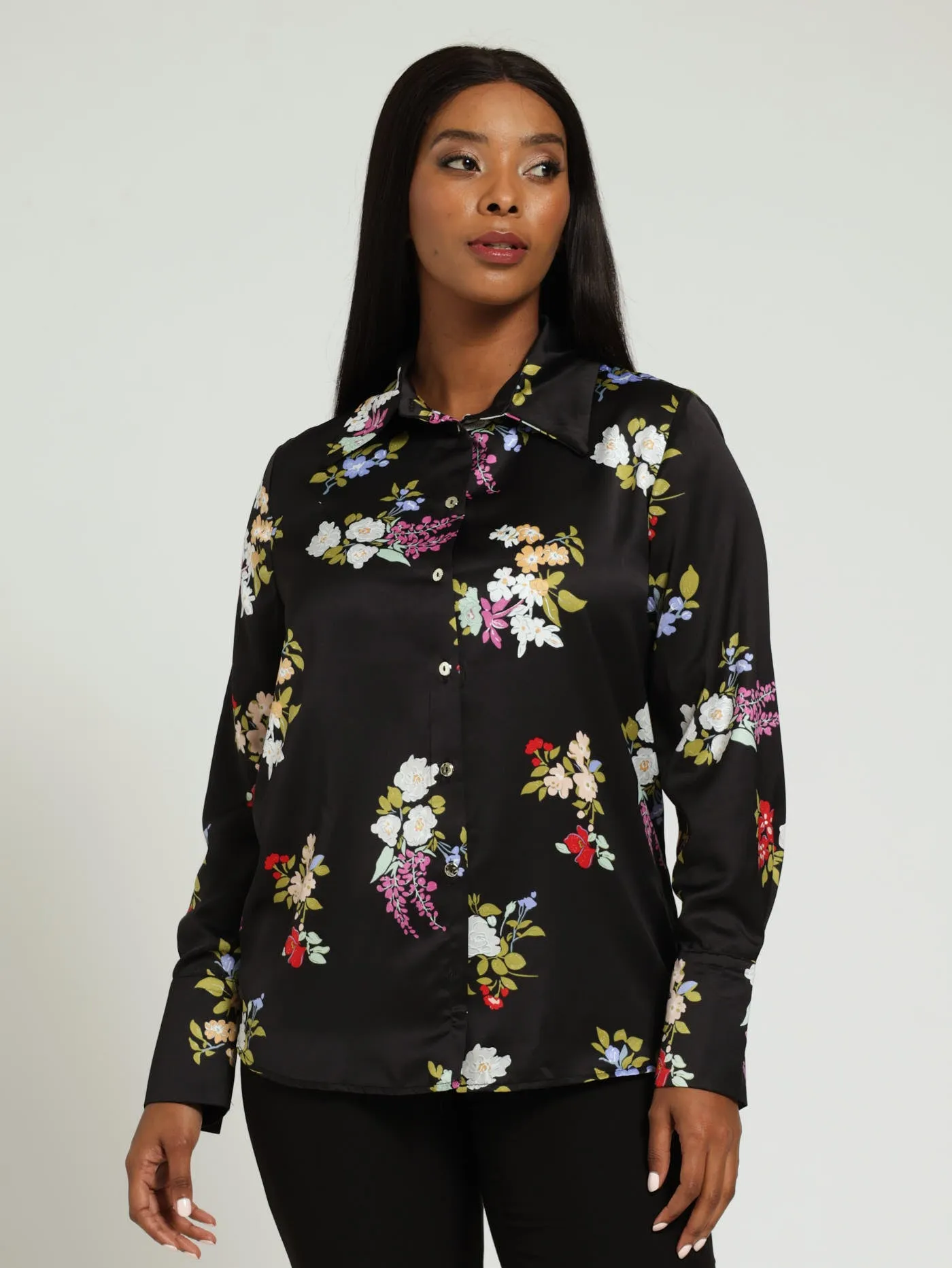 Satin Shirt - Black
