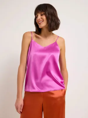 satin silk top in bloom