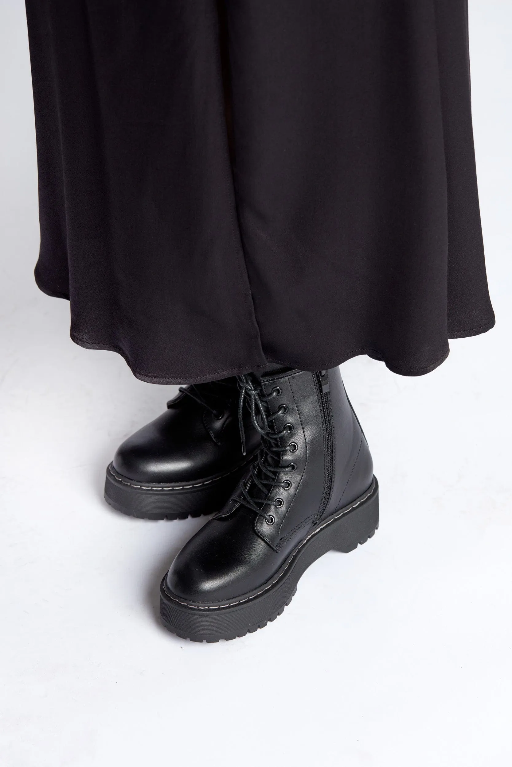 Satin Skirt in Black