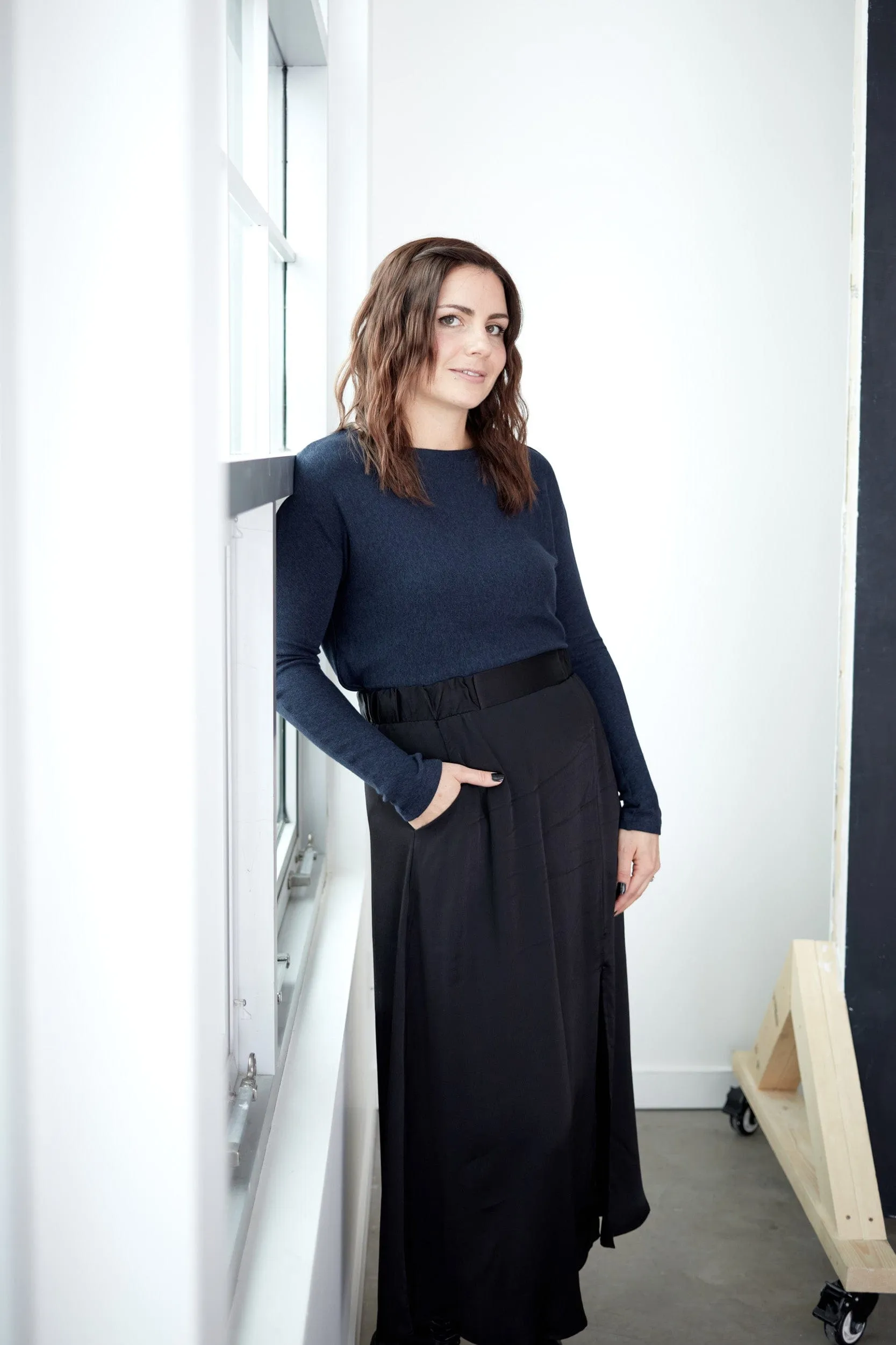 Satin Skirt in Black