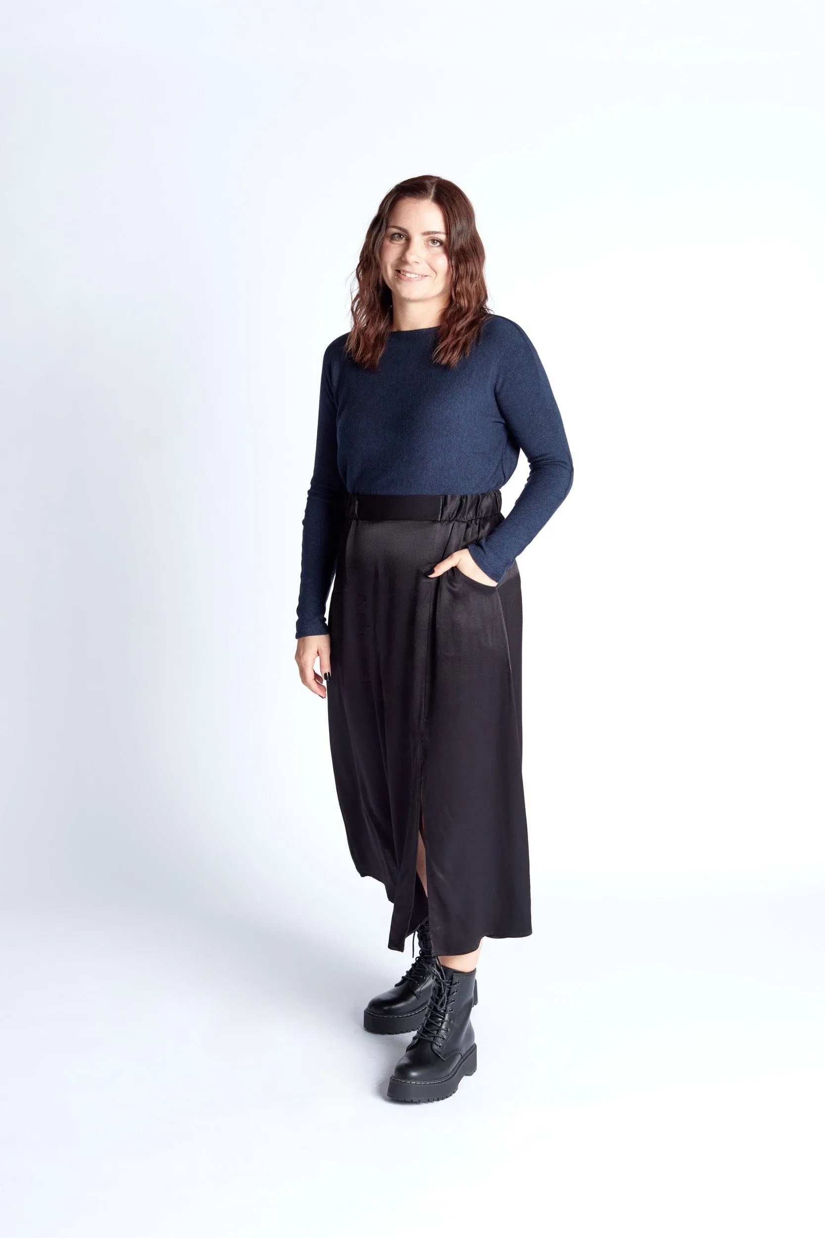 Satin Skirt in Black