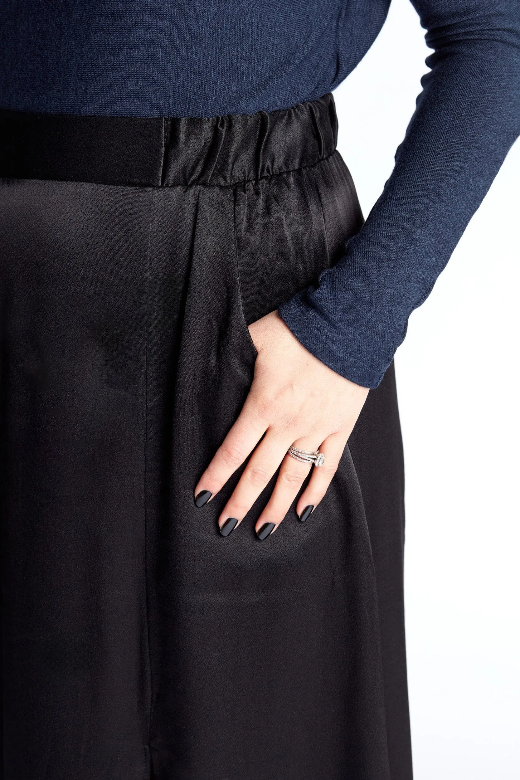 Satin Skirt in Black