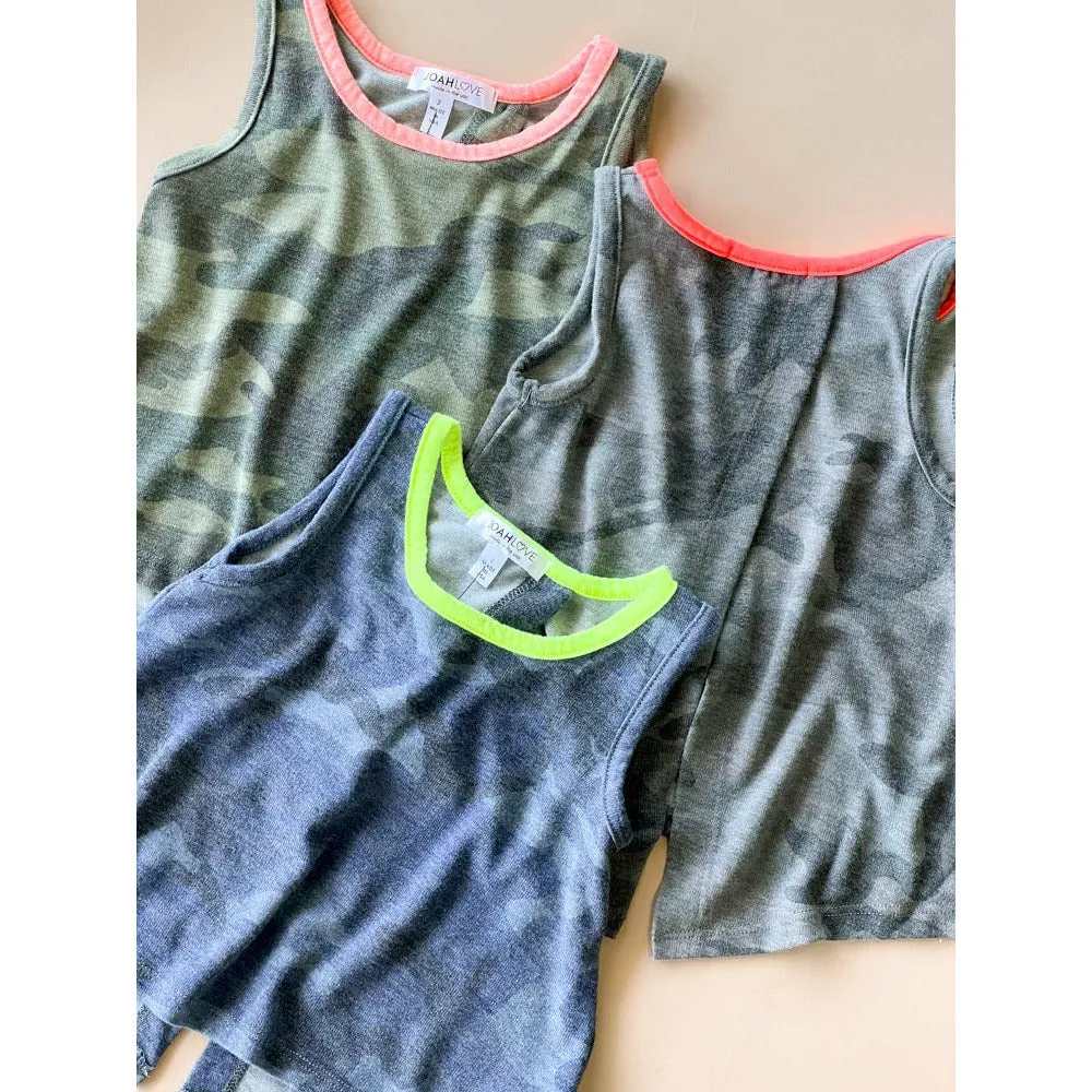 Shauna Top | Camo | Blue