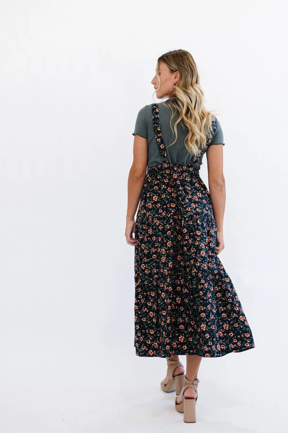 Shay Overall Dress | Floral Navy