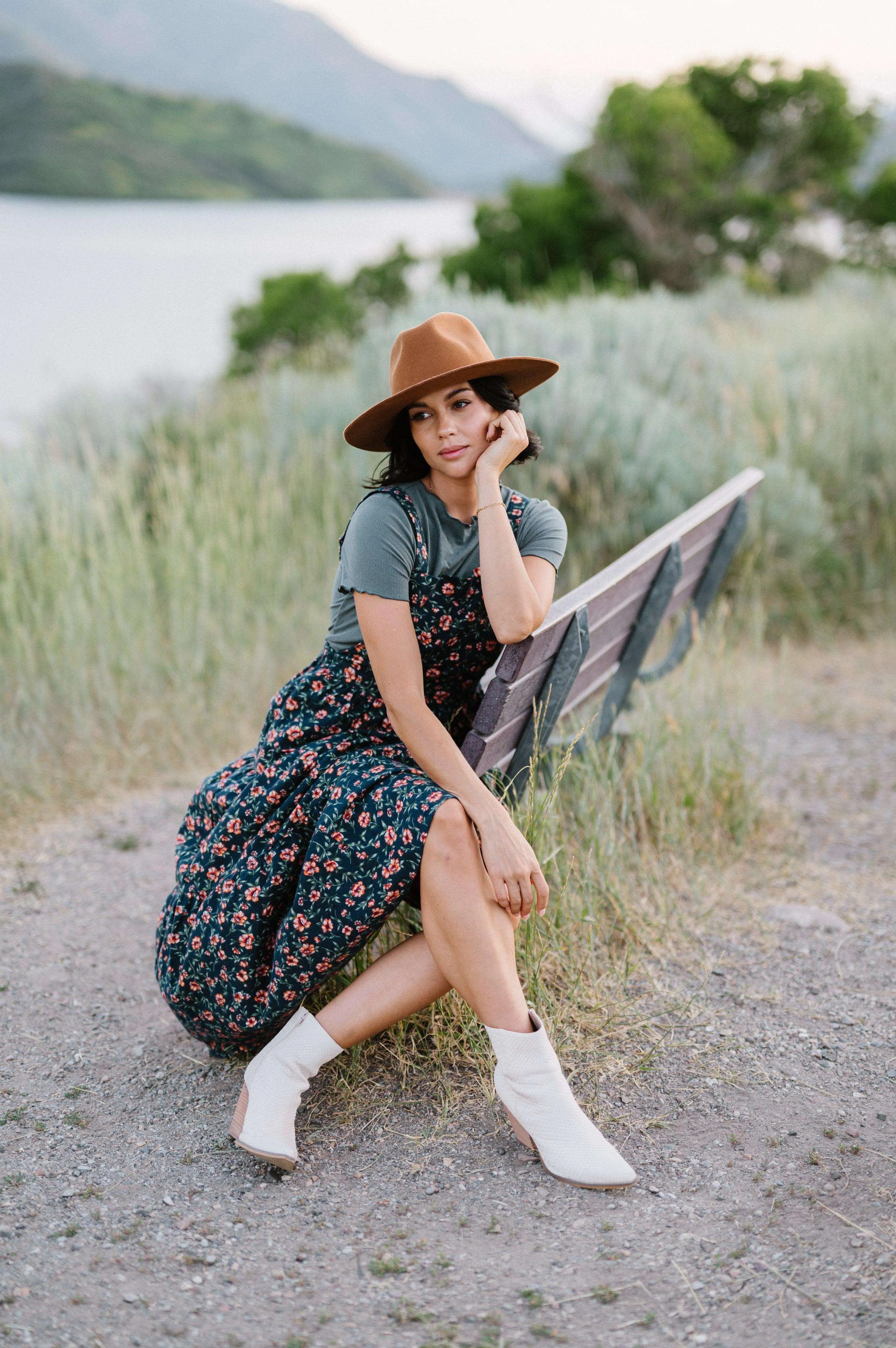 Shay Overall Dress | Floral Navy