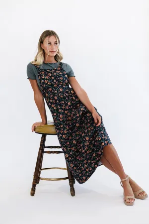 Shay Overall Dress | Floral Navy