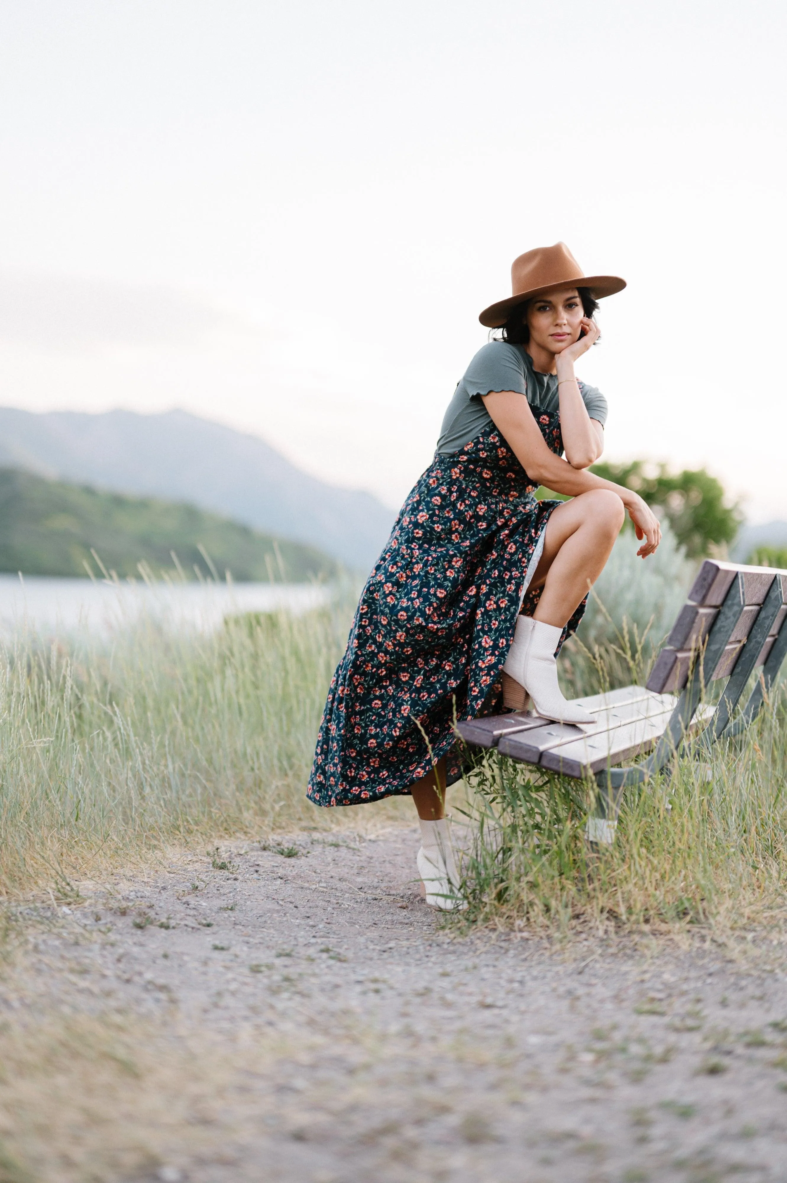 Shay Overall Dress | Floral Navy