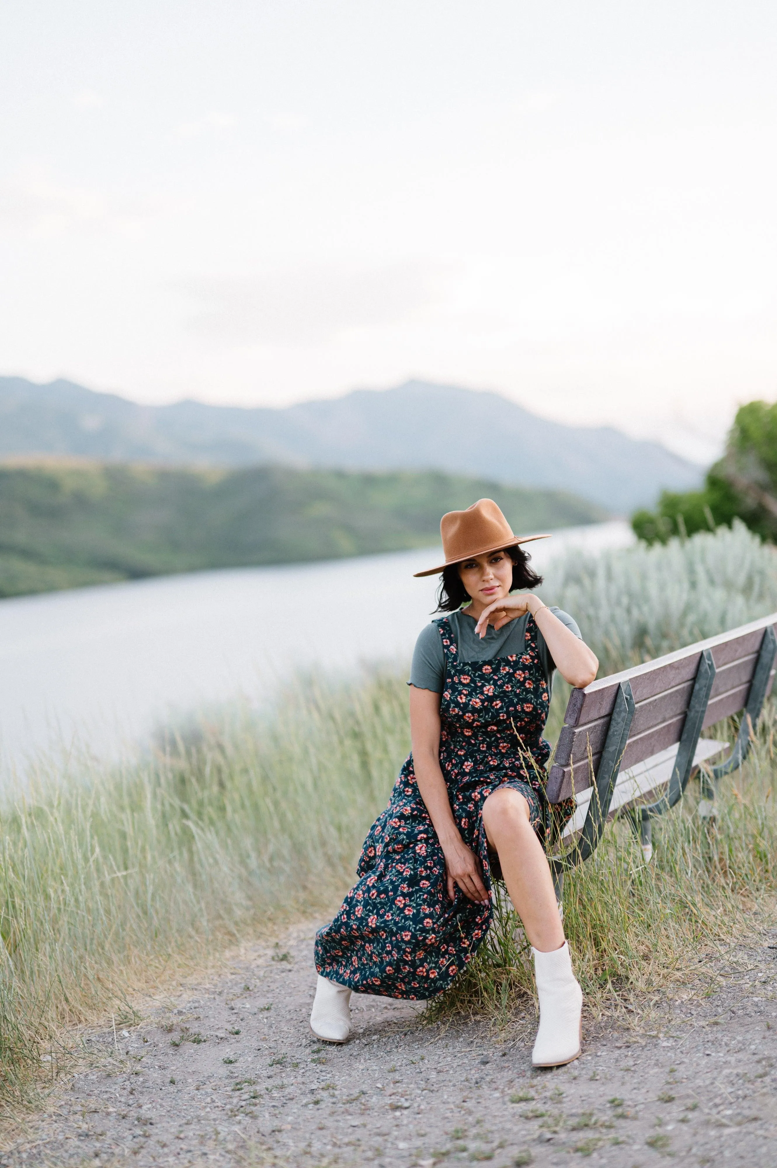 Shay Overall Dress | Floral Navy
