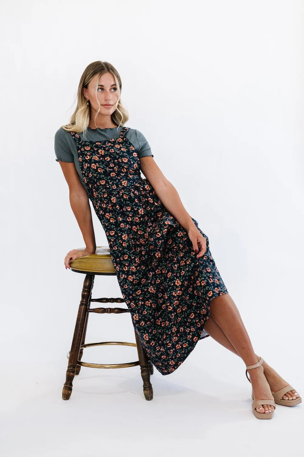 Shay Overall Dress | Floral Navy