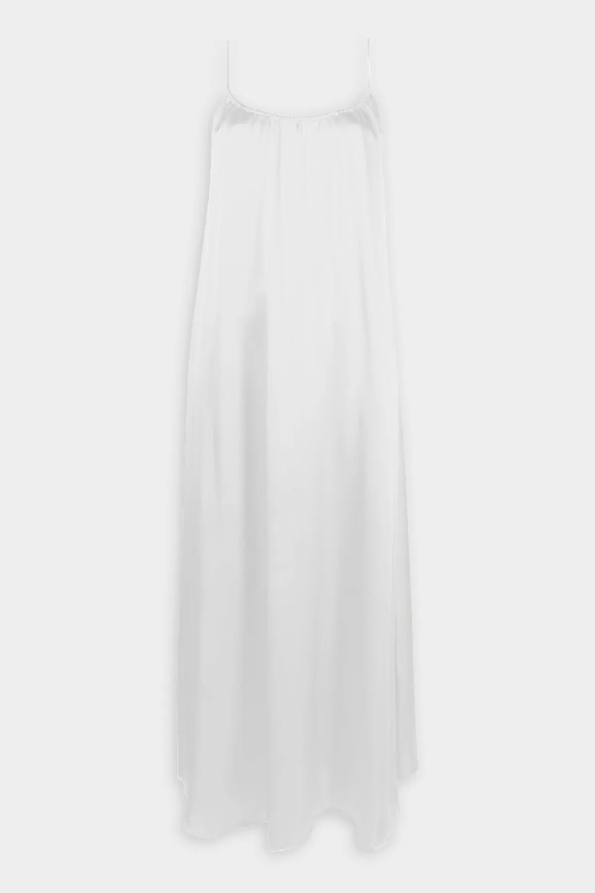 Shining Satin Slip Dress in White