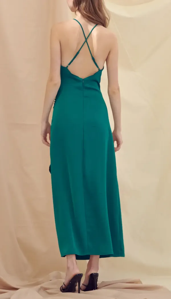 Side Ruched Slip Dress