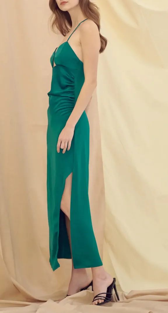Side Ruched Slip Dress