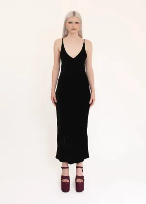 Silk velvet slip dress