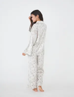 Silky Moonlit Satin Shirt / 亜麻(beige)