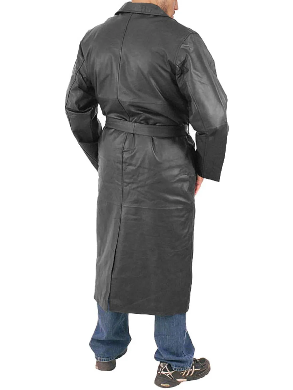 Single Breasted Leather Coat for Men