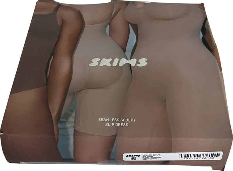 SKIMS Brown Seamless Sculpt Slip Dress - Cocoa UK S