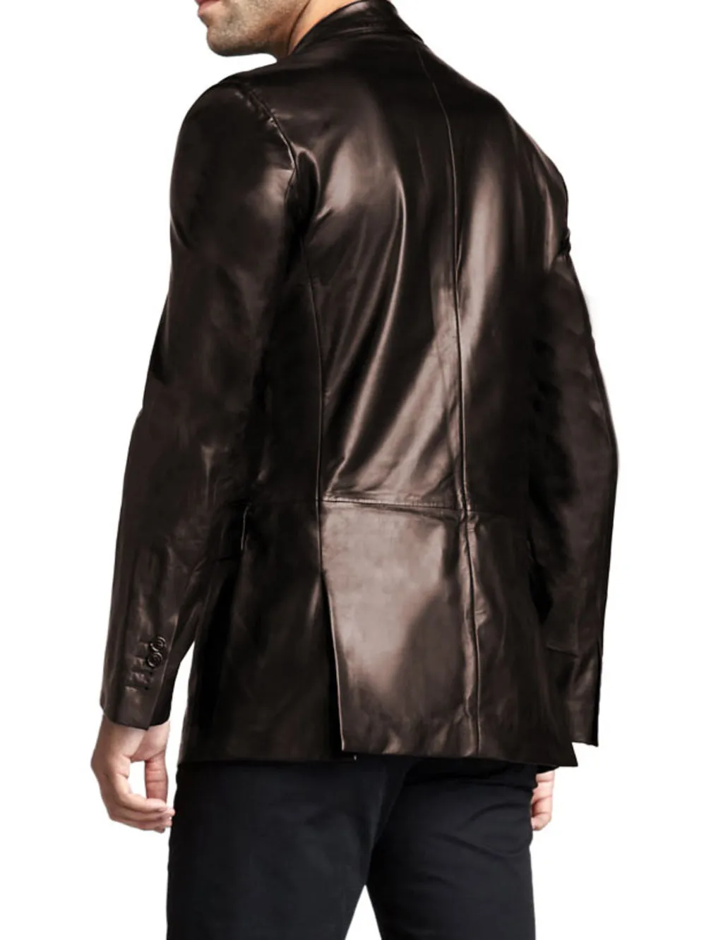 Slender Sporty Leather Coat for Men