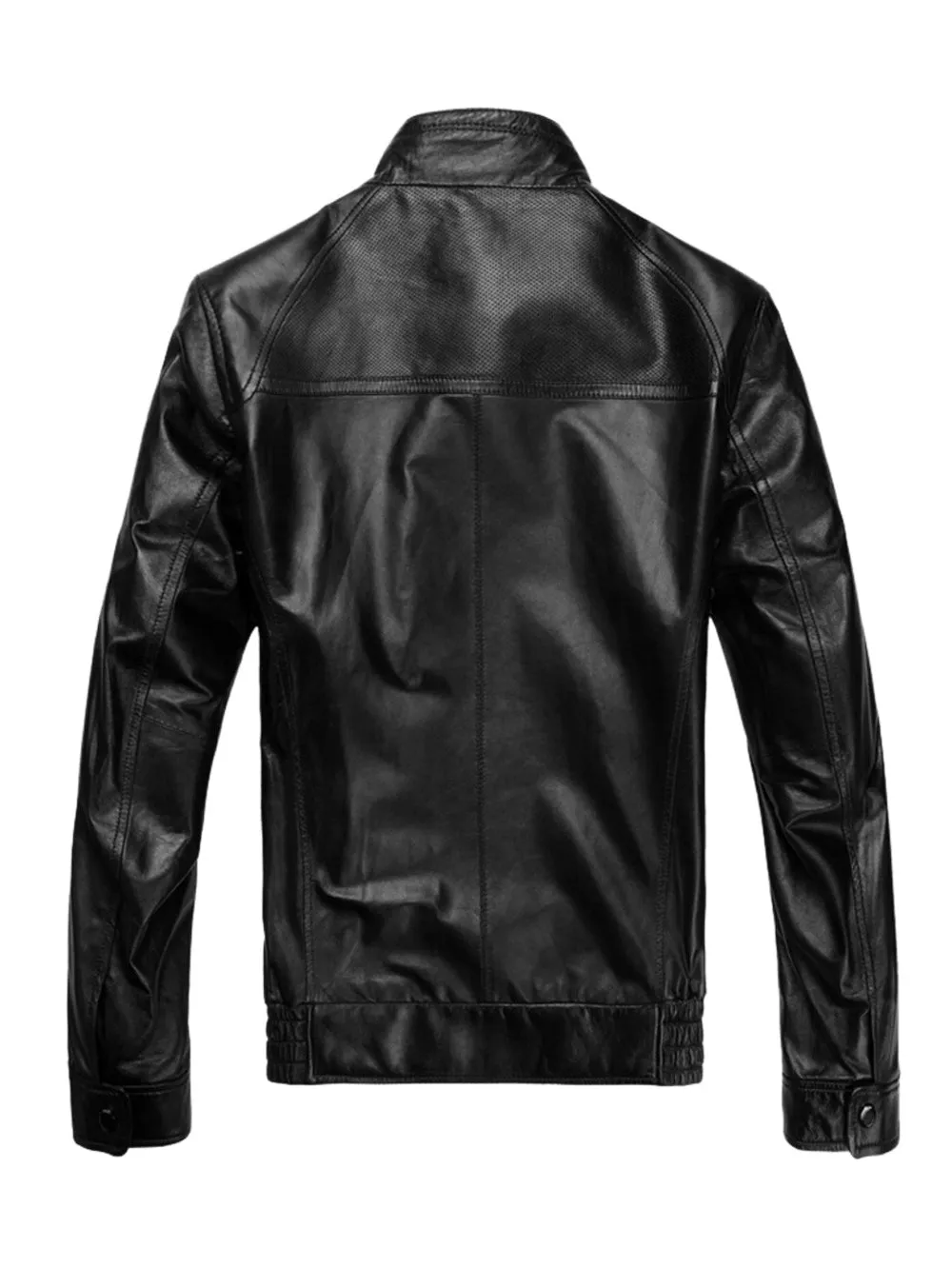 Slim Fit Motorcycle Leather Coat for Men