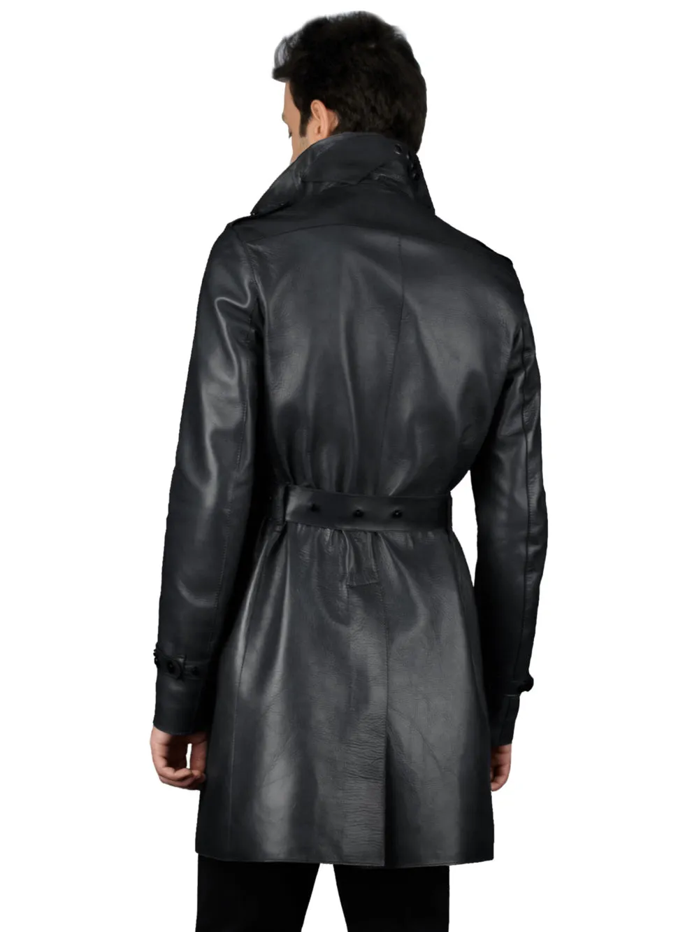 Slim Fit Nappa Leather Coat for Men
