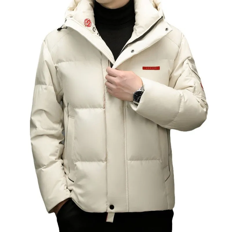 Solid Color Zip-up Down Jacket for Outdoor Adventures