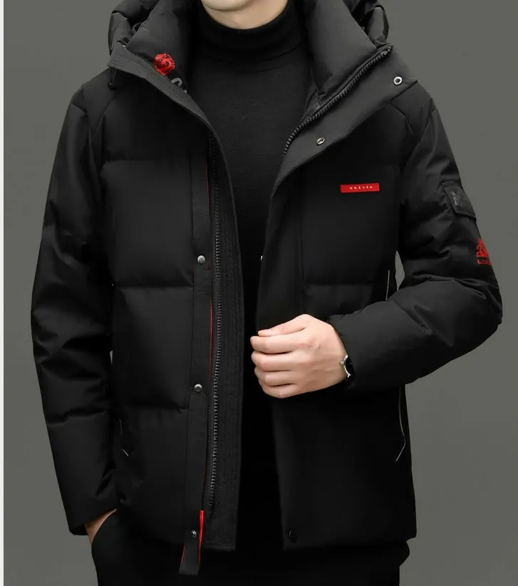 Solid Color Zip-up Down Jacket for Outdoor Adventures