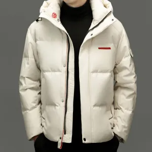 Solid Color Zip-up Down Jacket for Outdoor Adventures