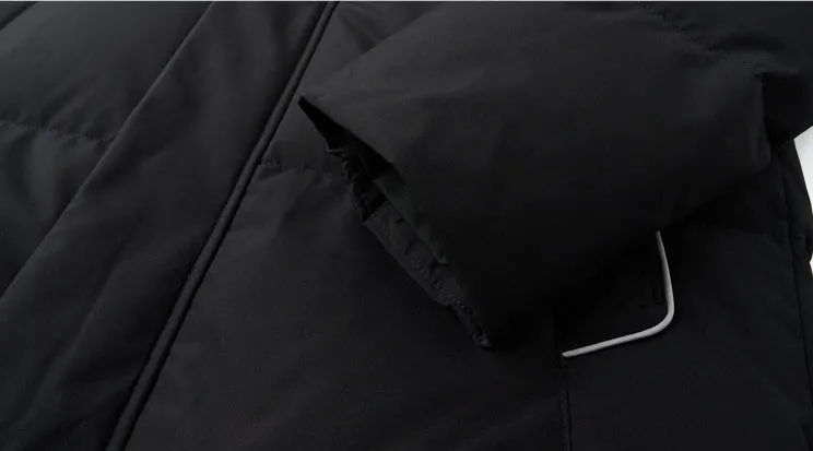 Solid Color Zip-up Down Jacket for Outdoor Adventures