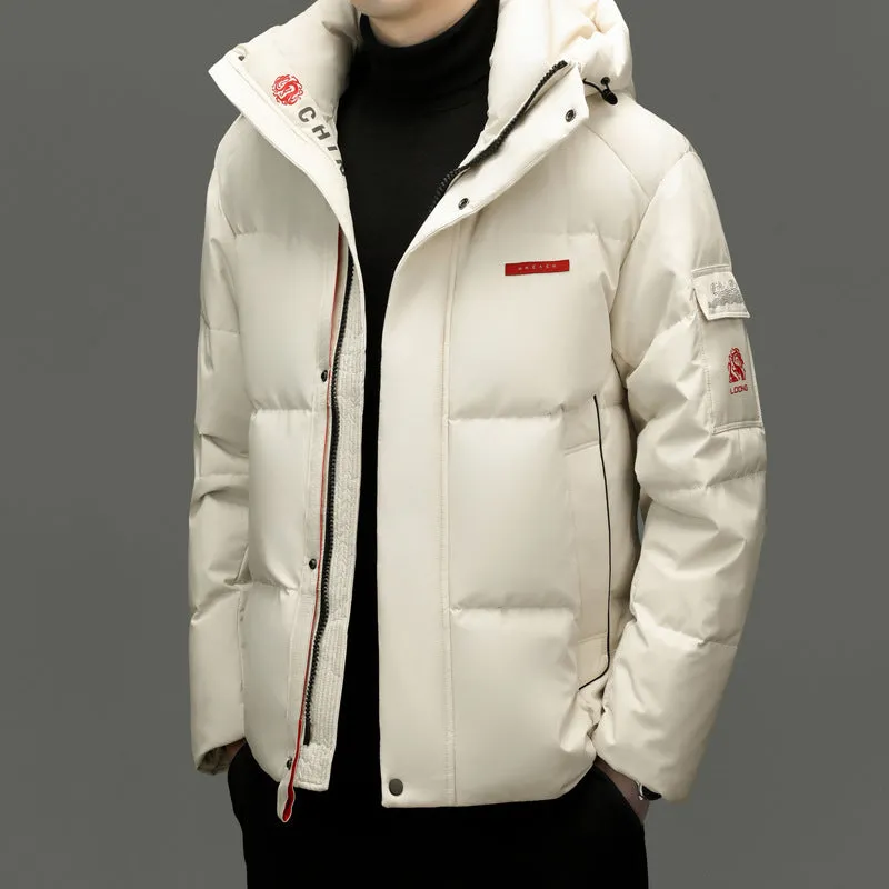 Solid Color Zip-up Down Jacket for Outdoor Adventures
