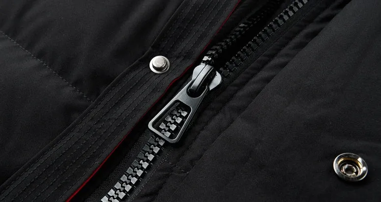 Solid Color Zip-up Down Jacket for Outdoor Adventures